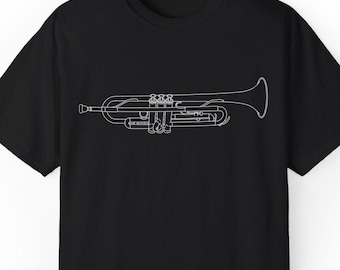 Camiseta de trompeta, regalo para trompetista, camiseta de banda, colores cómodos