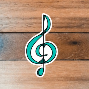 Treble Clef Sticker, Band Orchestra Choir Sticker