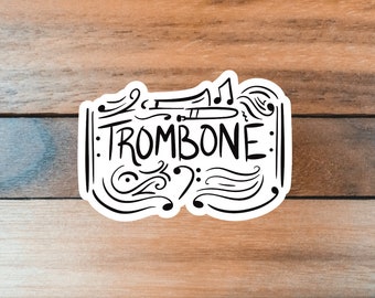 Trombone Sticker, Trombonist Sticker, Music Sticker, Band Orchestra, Trombone Player Gift