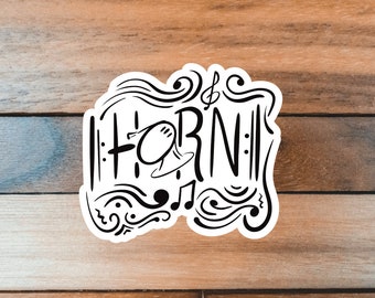 French Horn Player Sticker, Horn Sticker, Music Sticker, Band Orchestra, Music Sticker