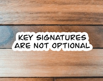 Key Signature Sticker, Gift for Musician, Band Chorus Orchestra Music Stickers, Music Education