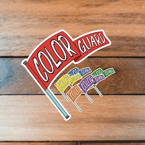 Color Guard Sticker, Gift for Color Guard Member, Flag Decal