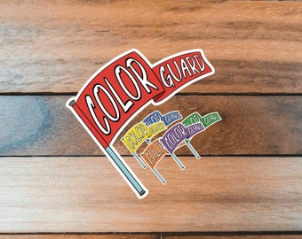 Color Guard Sticker, Gift for Color Guard Member, Flag Decal