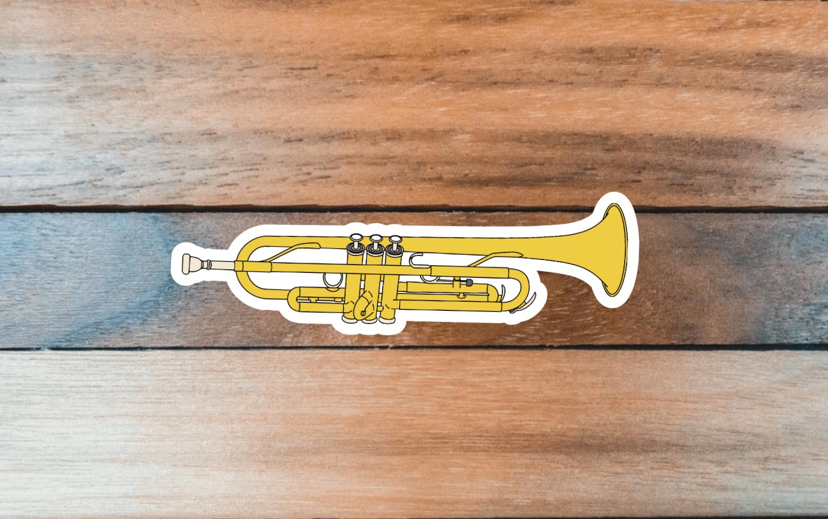 Silver Trumpet Sticker Trumpet Sticker, Brass Musician Gift, Gift for Musician, Band Orchestra ...