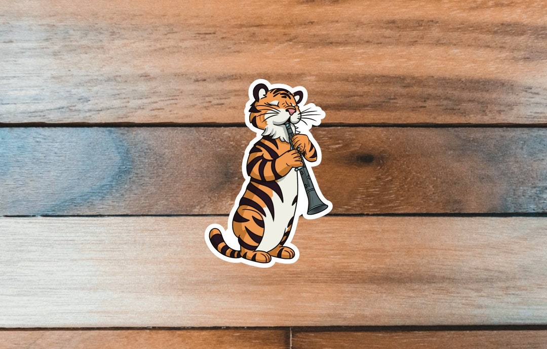 clarinet-sticker-tiger-clarinet-sticker-sticker-for-clarinet-player