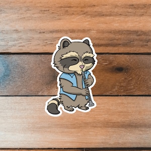 Oboe Sticker, Raccoon Oboe Player Sticker, Double Reed, Music Sticker, Gift for Musician