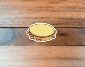 Tambourine Sticker, Percussion Sticker, Gift for Percussionist, Drummer Gift, Musician Decal