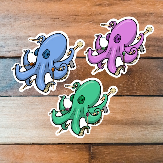 Percussion Octopus Sticker, Percussion Sticker, Drummer Sticker, Music Sticker, Animal Sticker, Band Orchestra Music Education