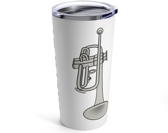 Vaso de trompeta 20oz, Regalo de trompeta, Regalo para músico, Vaso de instrumentos de banda