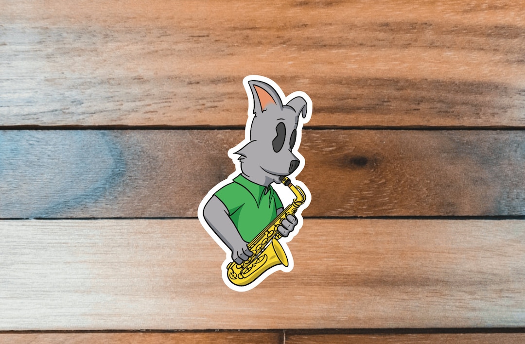 Saxophone Player Sticker, Saxophone Sticker, Music Sticker, Animal ...