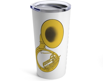 Vaso de sousaphone 20oz, Regalo de jugador de sousaphone, Tuba, Regalo para músico, Vaso de instrumentos de banda