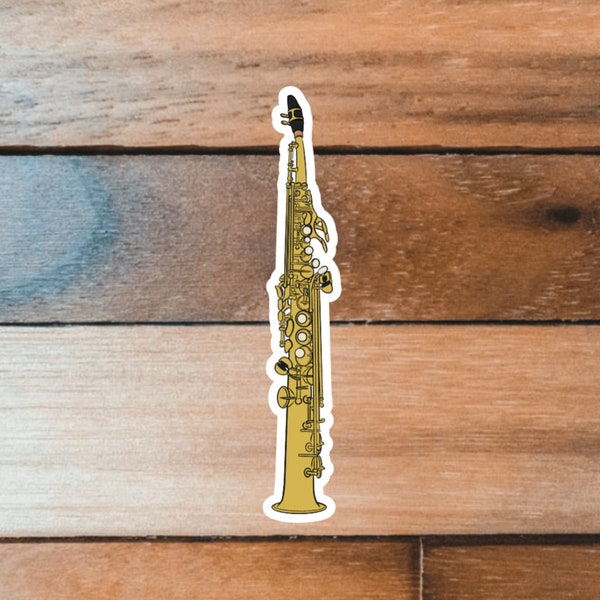 Soprano Saxophone Sticker, Soprano Sax Sticker