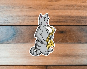Saxophone Player Sticker, Saxophone Sticker, Music Sticker, Animal Sticker