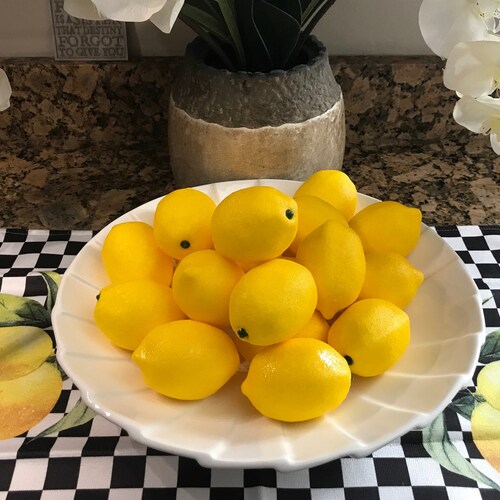 Lemon Decor / Artificial Lemon / Faux Lemon Decor / Tiered Etsy