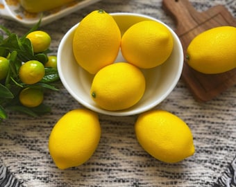 Faux Lemon Decor Künstliche Zitronen für Vasenfüller Bauernhaus Küche Schüssel Obst Herzstück Photo Prop Hochzeit Tischdekoration