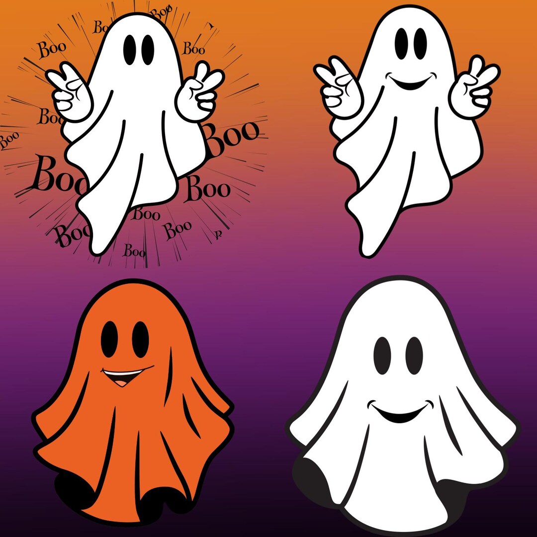 Ghost SVG / Clipart Bundle / Ghostface / Cute Ghost / Print Ready PNG ...