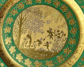 GILDED FAIRY FORREST Bavarian Plate circa 1940s