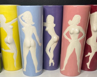 RARE! 1960s BOND GIRL Highballs Set of 6