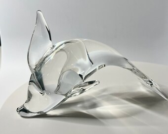 SIGNED 1960s Licio Zanetti Art Glass Dolphin Sculpture