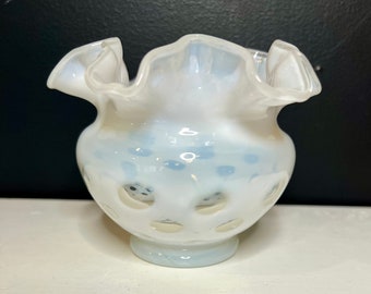 FRENCH OPALESCENT COINDOT Rose Bowl