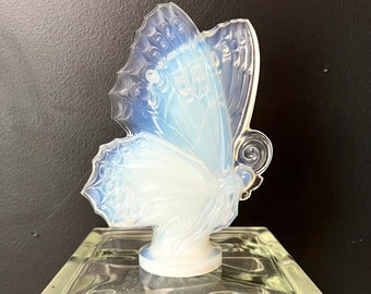 1930s LARGE OPALESCENT CRYSTAL Butterfly by Sabino Art Glass