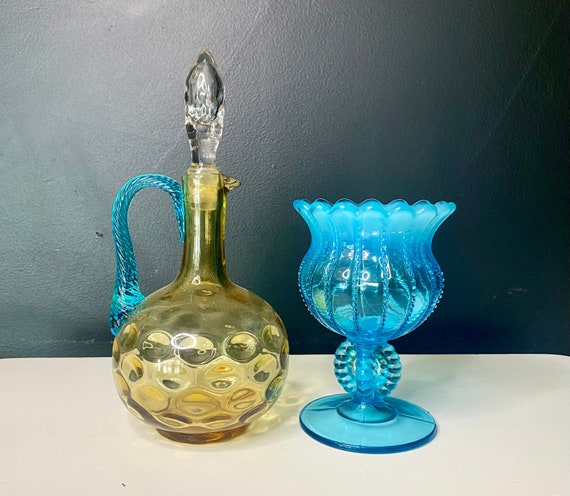STUNNING FRENCH DECANTER George Sand Art Glass and Northwood - Etsy