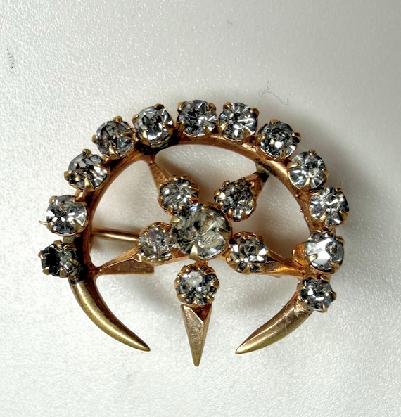 Victorian Solid Gold Celestial Brooch - image 3