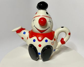 1970s English Clown Teapot with all the personality