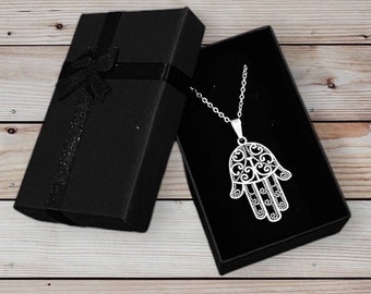 Hamsa Hand Antique Silver necklace