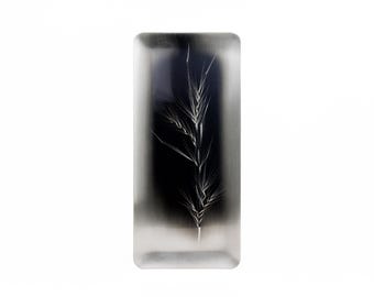 Vintage Ikora WMF Silver Plated Rectangular Plate, Wall Art, 70s MCM, German Mid Century Decor, Grass or Wheat Design