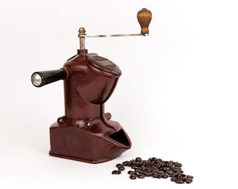 Vintage PeDe Brown Bakelite Coffee Grinder, German, Peter Dienes, Kitchenware 1930s