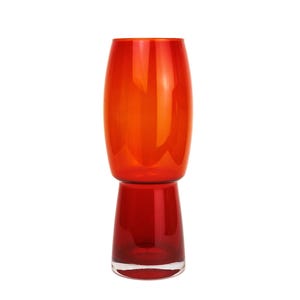 Vintage Red Mid Century Riihimaki Vase, Finnish Modernist Glass