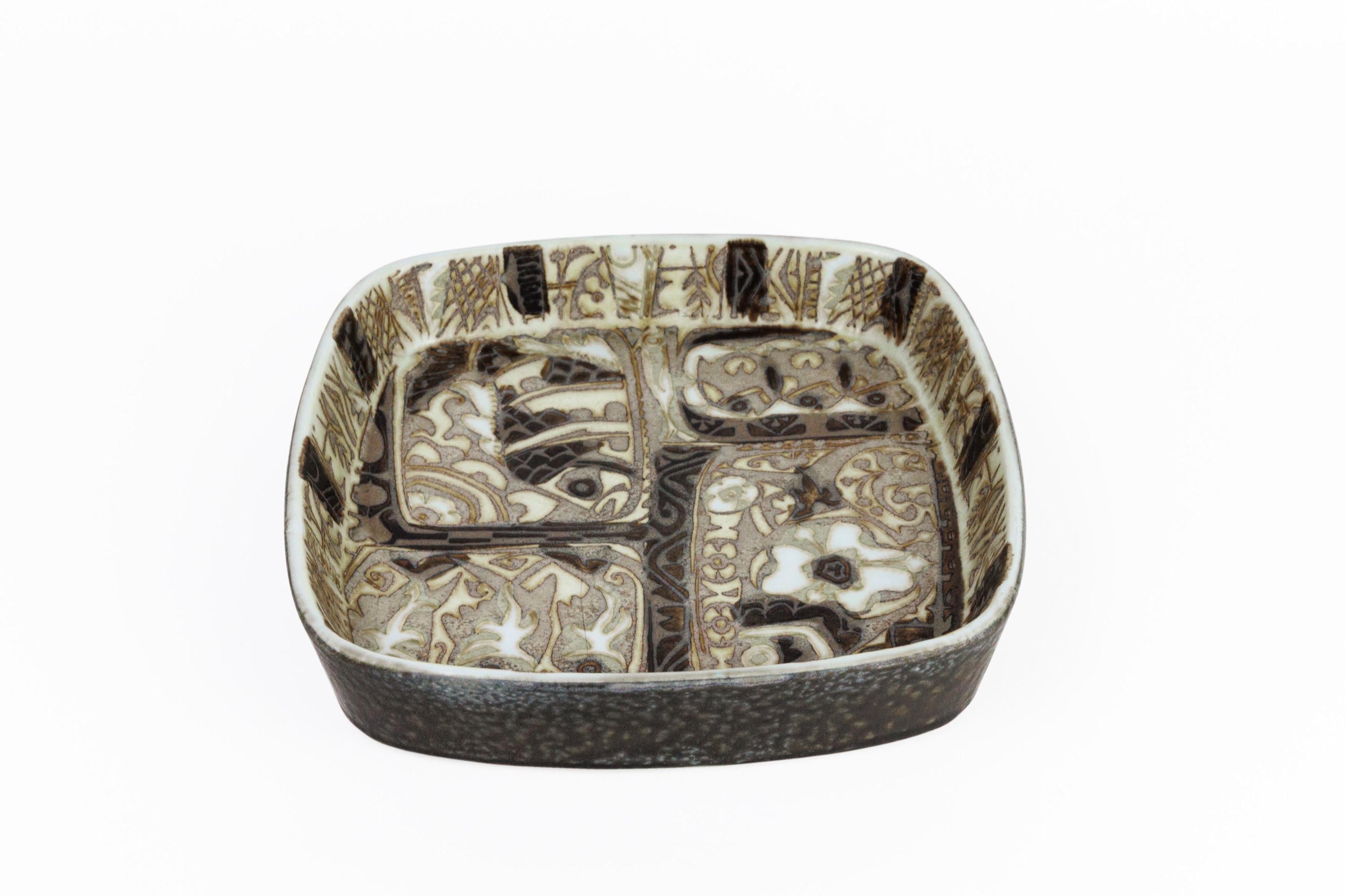 Vintage Small Square Ceramic Dish, Nils Thorsson Royal Copenhagen