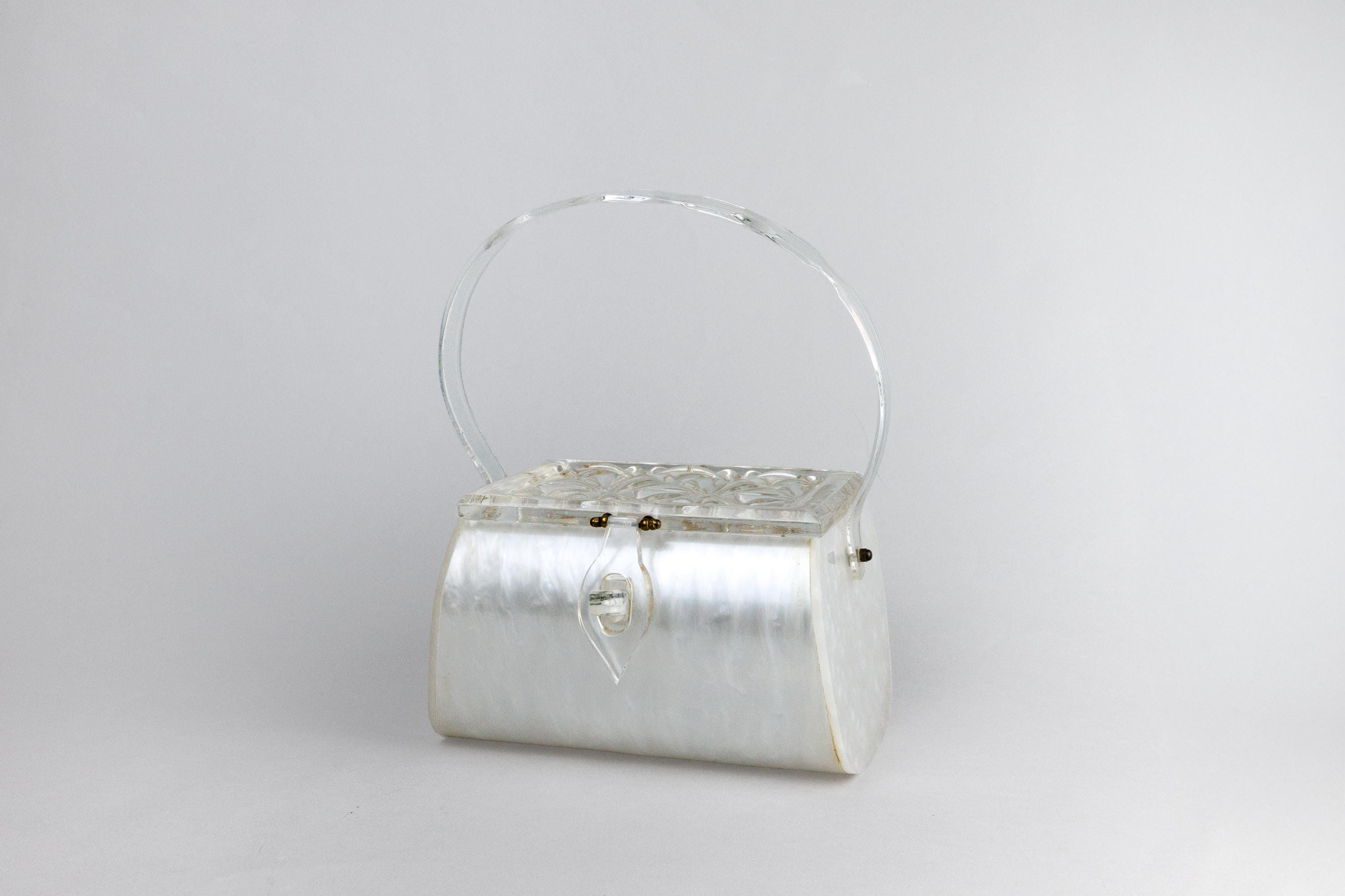 ★SCULPTOR★ Granny Lucite Handle Bag Ivory SC24S516IV White Lucite Handbag - Etsy