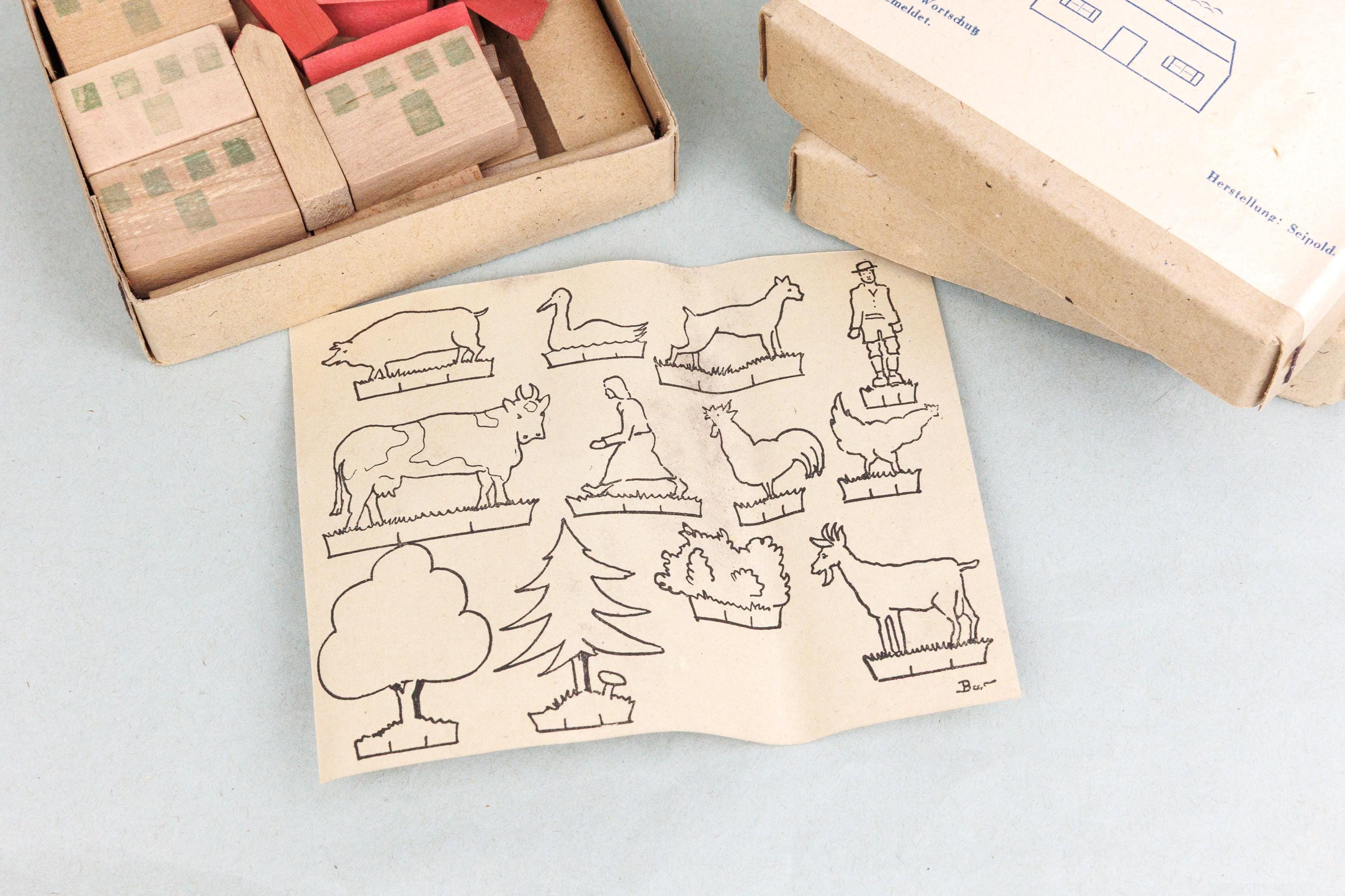 ヴィンテージ ボックス入り エルツ山地木造村、ザイポルド、ドイツ民芸