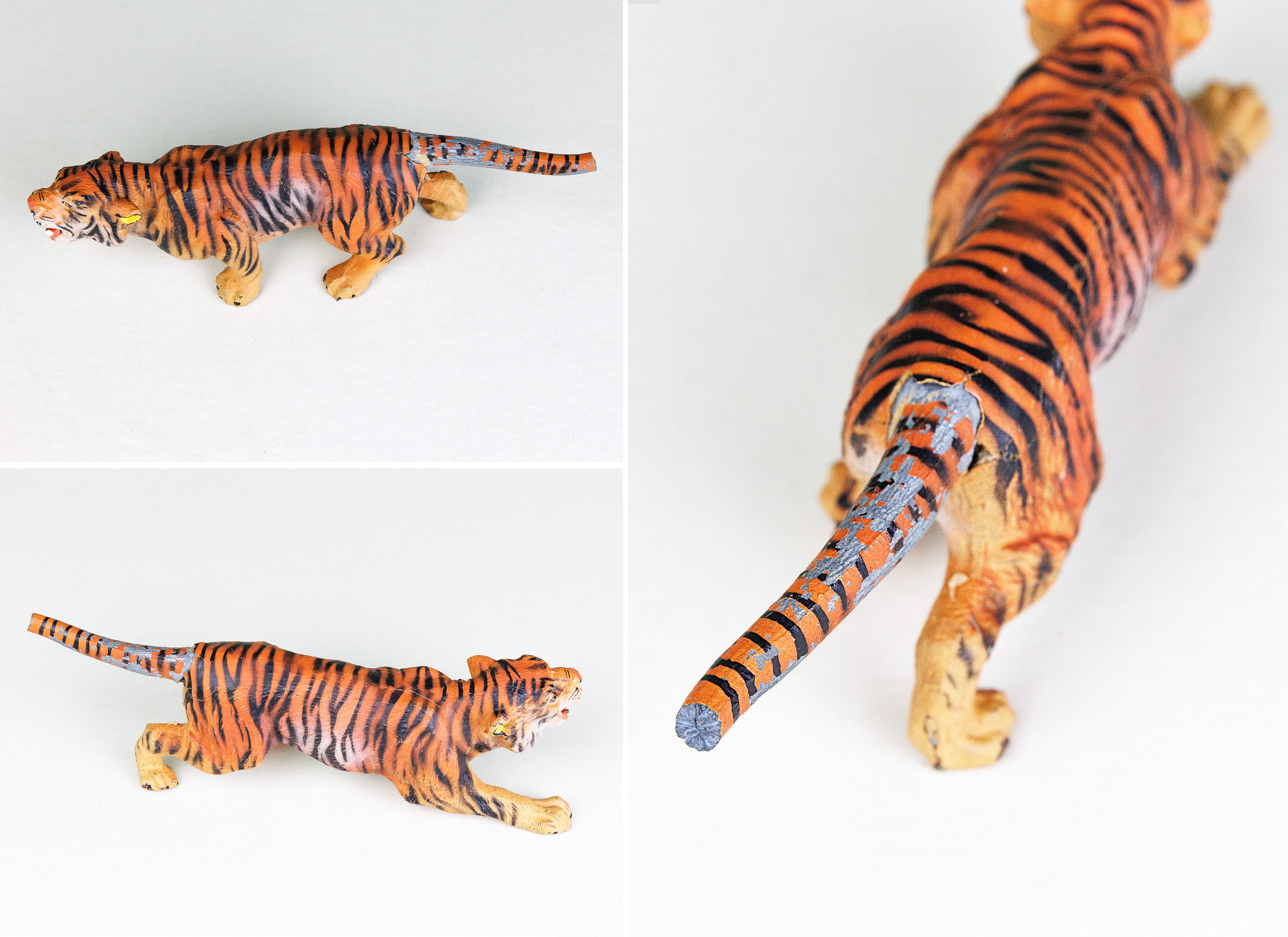 Tigre et tigre au Elastolin Hausser composition Jouet - Soldats et