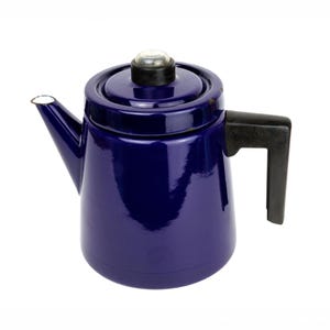 Vintage Antti Nurmesniemi for Finel, Arabia Finland Blue Enamel Teapot, Coffee Pot, Kettle, Mid Century Scandinavian