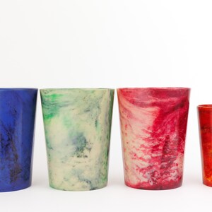 Vintage Bandalasta Ware Bakelite Marbled Early Plastic Cups, Tumbler, Retro Plastic, 1930s, Early 20th Century image 6