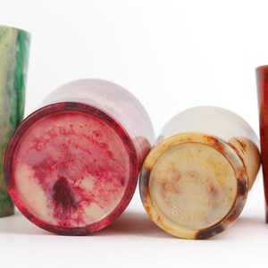 Vintage Bandalasta Ware Bakelite Marbled Early Plastic Cups, Tumbler, Retro Plastic, 1930s, Early 20th Century image 8