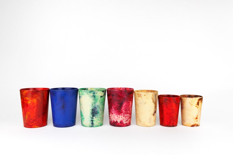 Vintage Bandalasta Ware Bakelite Marbled Early Plastic Cups, Tumbler, Retro Plastic, 1930s, Early 20th Century image 10