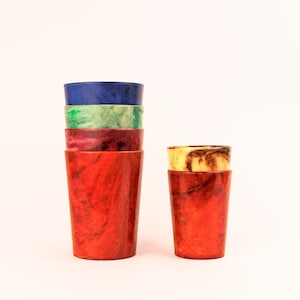 Vintage Bandalasta Ware Bakelite Marbled Early Plastic Cups, Tumbler, Retro Plastic, 1930s, Early 20th Century