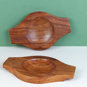 2 Vintage Mid Century Danish Teak Wood Trays, Key Dishes