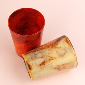 Vintage Bandalasta Ware Bakelite Marbled Early Plastic Cups, Tumbler, Retro Plastic, 1930s, Early 20th Century image 9