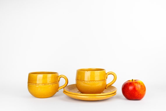 4 Piece Höganäs Keramik Swedish Ceramic Yellow 