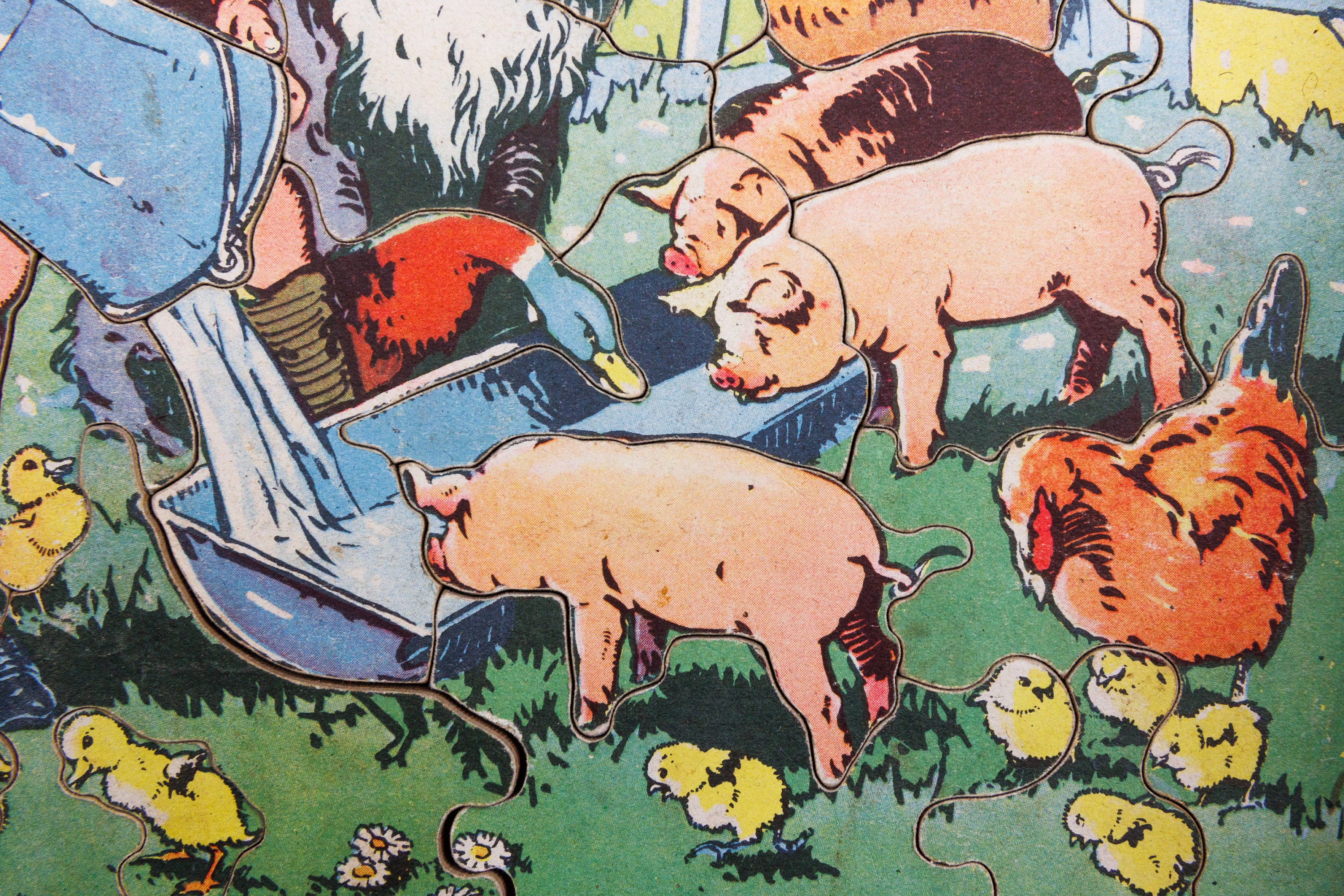 Collection of Vintage British Animal Jigsaw Puzzles, Zoo, Farm