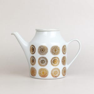 Mid Century Norwegian Porsgrund Porcelain Gold Gilt Coffee or Tea Pot