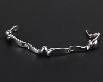 ヴィンテージオーストリア835シルバーとモスアゲートのモダニスト