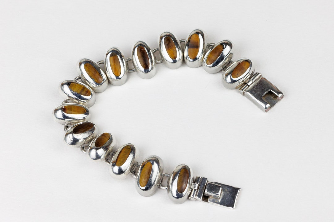 Vintage Sterling Hearts Link Bracelet 10 Inch Hallmarked