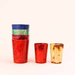Vintage Bandalasta Ware Bakelite Marbled Early Plastic Cups, Tumbler, Retro Plastic, 1930s, Early 20th Century image 3