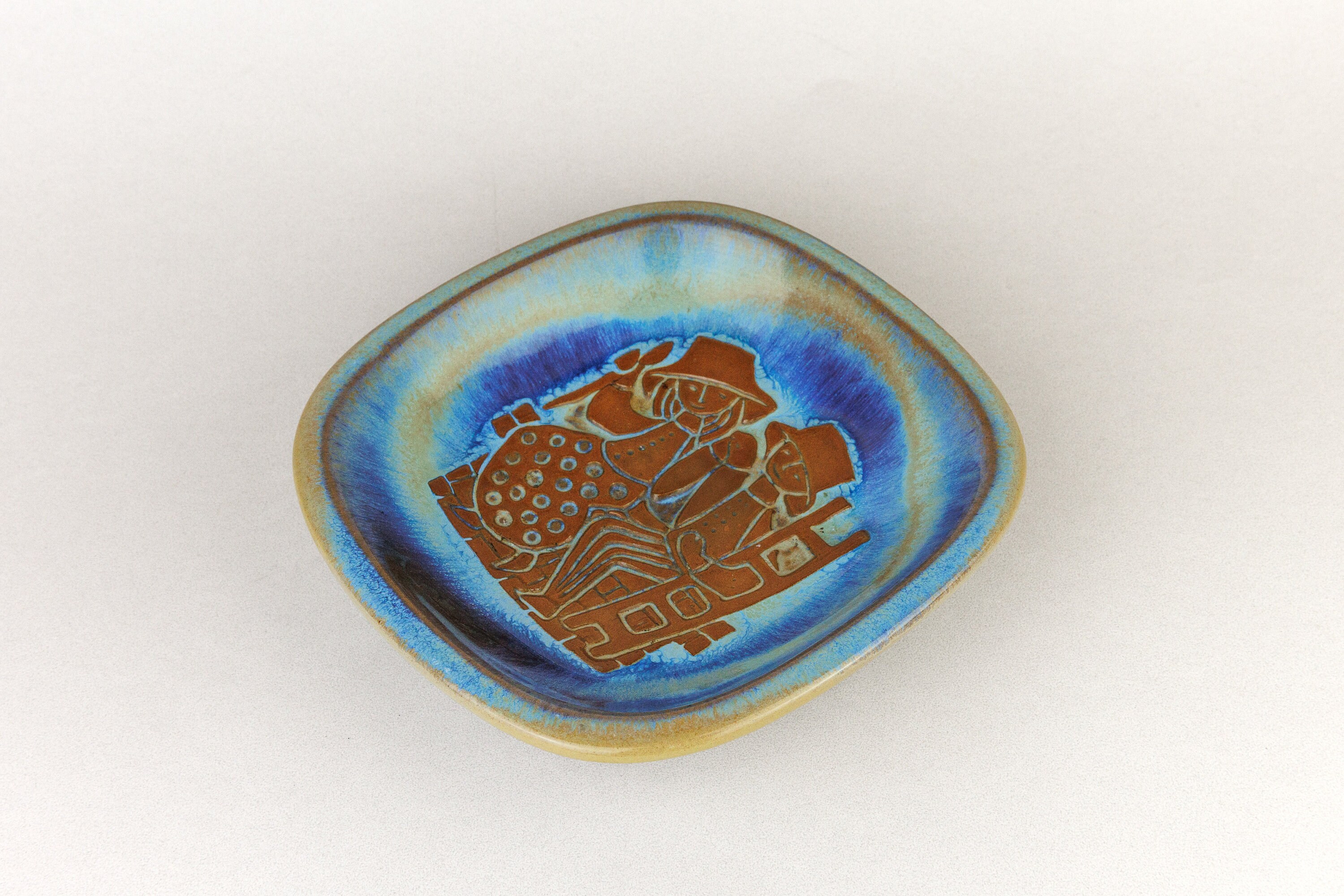 Denmark【Michael Andersen & Son】プレート 皿 Vintage Mid Century Michael Andersen Denmark Stoneware Dish